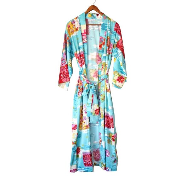 Natori Pacifica Multicolor Geisha Robe Size Small Sleepwear Asian lightweight - Picture 3 of 10